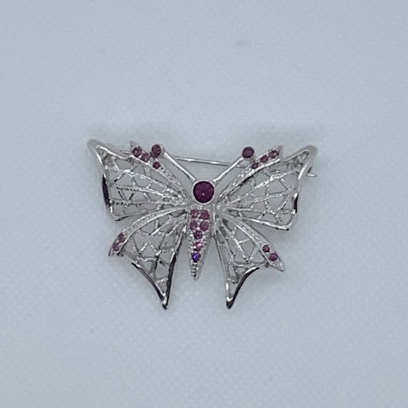 Beautiful Butterfly Silver Tone Broom - Picture 4 of 4